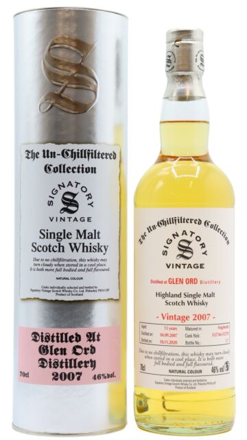 Glen Ord - Signatory Vintage Single Malt Scotch 2007 13 year old Whisky