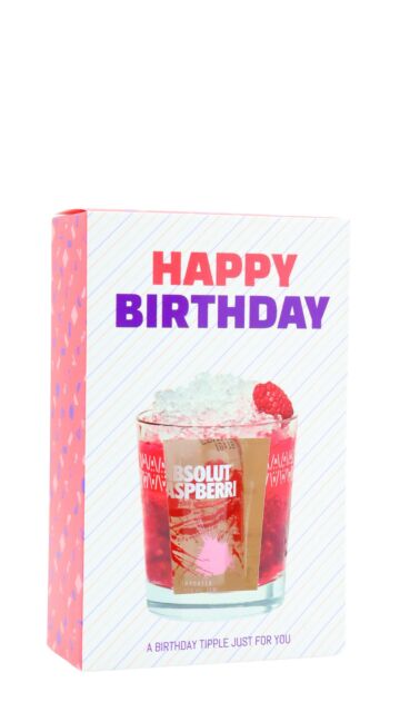 Absolut - Raspberri Vodka Happy Birthday Card Gift Pack