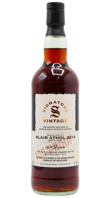 Blair Athol - Signatory Vintage 100 Proof Batch #3 Single Malt Scotch 2014 9 year old Whisky