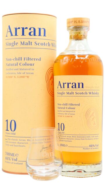 Arran - Single Malt Scotch 10 year old Whisky (Includes Branded Glass)