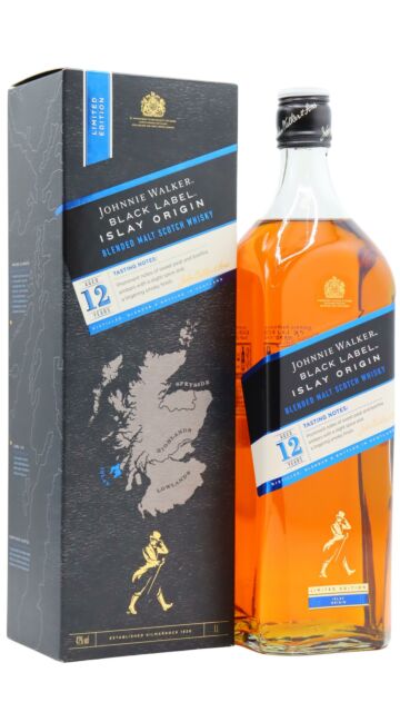 Johnnie Walker - Black Label Islay Origin Blended Scotch 12 year old Whisky (1 Litre)