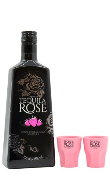 Tequila Rose - Original Strawberry Cream Liqueur (Includes Pink Shot Glasses)