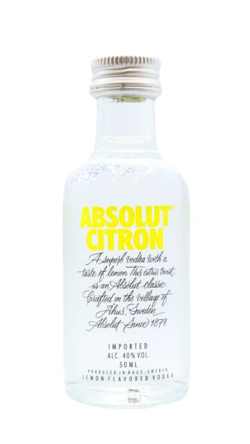 Absolut - Citron - Lemon Flavoured Vodka Miniature