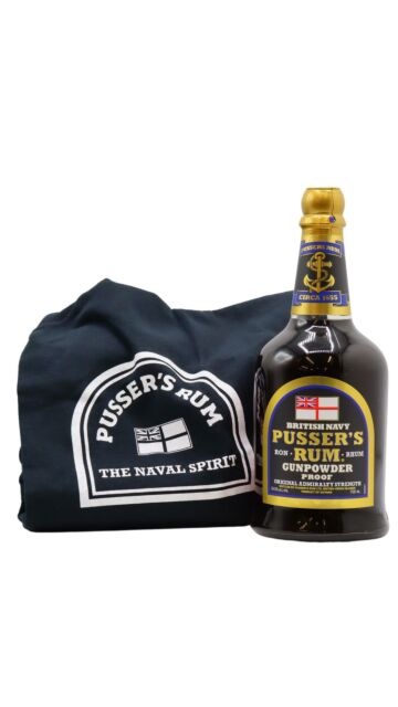 Pusser's - Gunpowder Proof Black Label Rum (Includes T-Shirt)