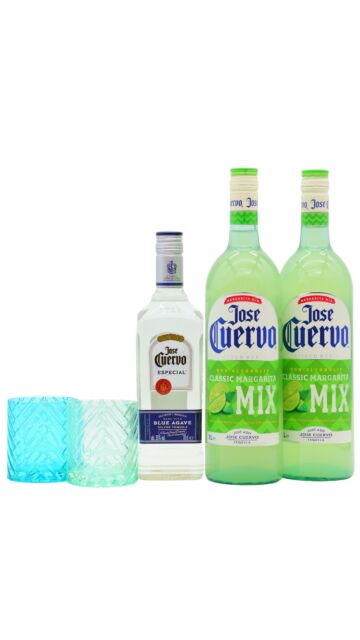 Jose Cuervo - Especial Silver Tequila (Includes Margarita Mix & Rocks Glasses)