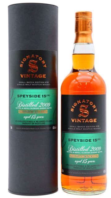 Undisclosed Speyside - (M) Signatory Vintage Small Batch Edition #18 Single Malt Scotch 2009 15 year old Whisky