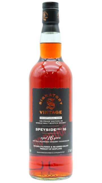 Undisclosed Speyside - (GL) Signatory Vintage 100 Proof Exceptional Cask Batch #8 Single Malt Scotch 16 year old Whisky