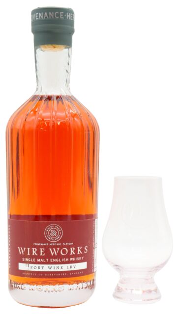 White Peak - Wire Works - LBV Port English Single Malt Whisky (Includes Glencairn Glass)