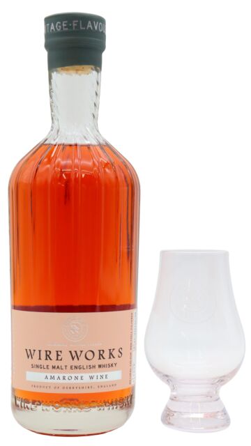 White Peak - Wire Works - Amarone Wine English Single Malt Whisky (Includes Glencairn Glass)