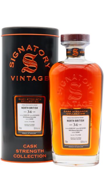 North British - Signatory Vintage Cask Strength Collection Single Cask #262085 1991 34 year old Whisky