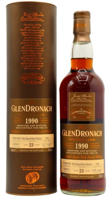 Glendronach - Single Pedro Ximenez Sherry Cask #1240 1990 23 year old Whisky (UK Exclusive)