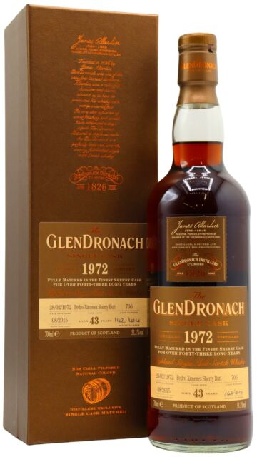 Glendronach - Batch 12 Single Pedro Ximenez Sherry Cask #706 1972 43 year old Whisky