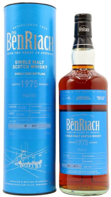Benriach - Peated Sherry Butt Single Cask #7028 1975 40 year old Whisky