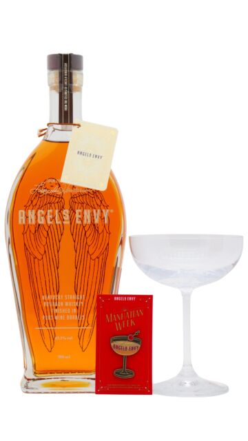Angel's Envy - Straight Port Cask Finish Kentucky Straight Bourbon Whiskey (Includes Martini Glass & Pin Badge)