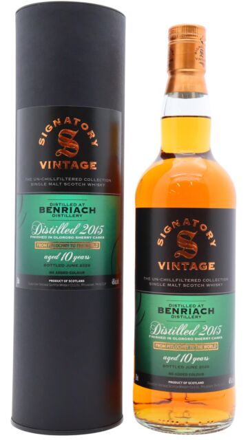 Benriach - Signatory Vintage Un-Chillfiltered Collection Single Malt Scotch 2015 10 year old Whisky