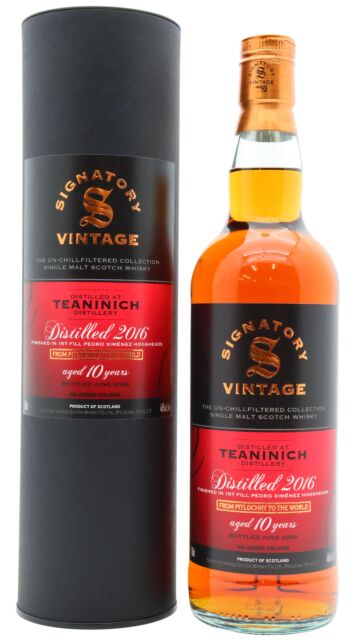 Teaninich - Signatory Vintage Un-Chillfiltered Collection Single Malt Scotch 2016 10 year old Whisky