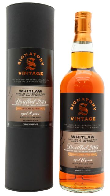 Highland Park - Whitlaw - Signatory Vintage Un-Chillfiltered Collection Single Malt Scotch 2018 8 year old Whisky