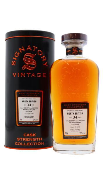 North British - Signatory Vintage Cask Strength Collection Single Cask #262086 1991 34 year old Whisky