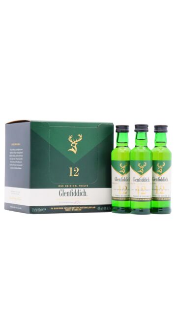 Glenfiddich - Single Malt Scotch 12 year old Whisky Miniatures (12 x 5cl)