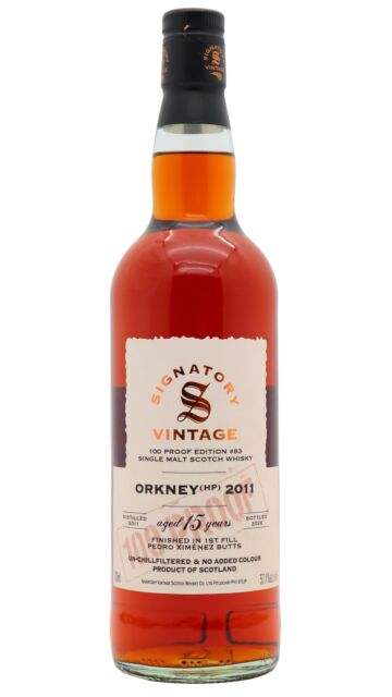 Undisclosed Orkney - Signatory Vintage 100 Proof Batch #83 Single Malt Scotch 2011 15 year old Whisky