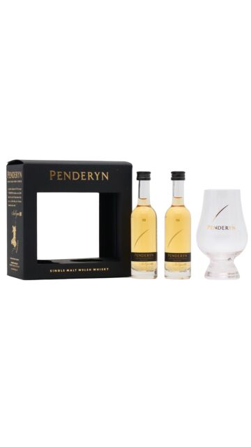 Penderyn - Madeira Finish Welsh Single Malt Whisky Miniature Glencairn Glass Pack