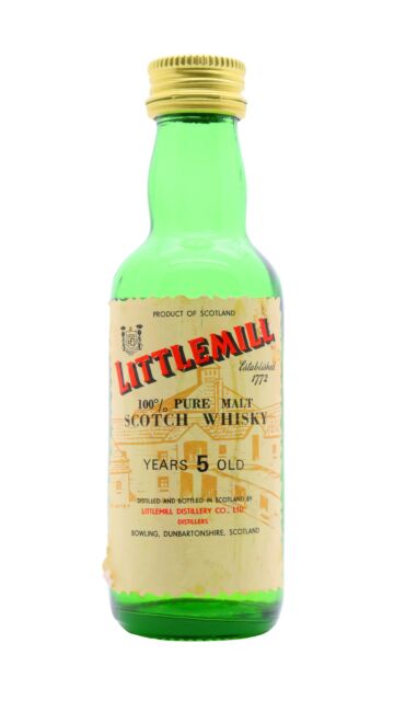 Littlemill (silent) - 100% Pure Malt Scotch 5 year old Whisky Miniature (Old Bottling)