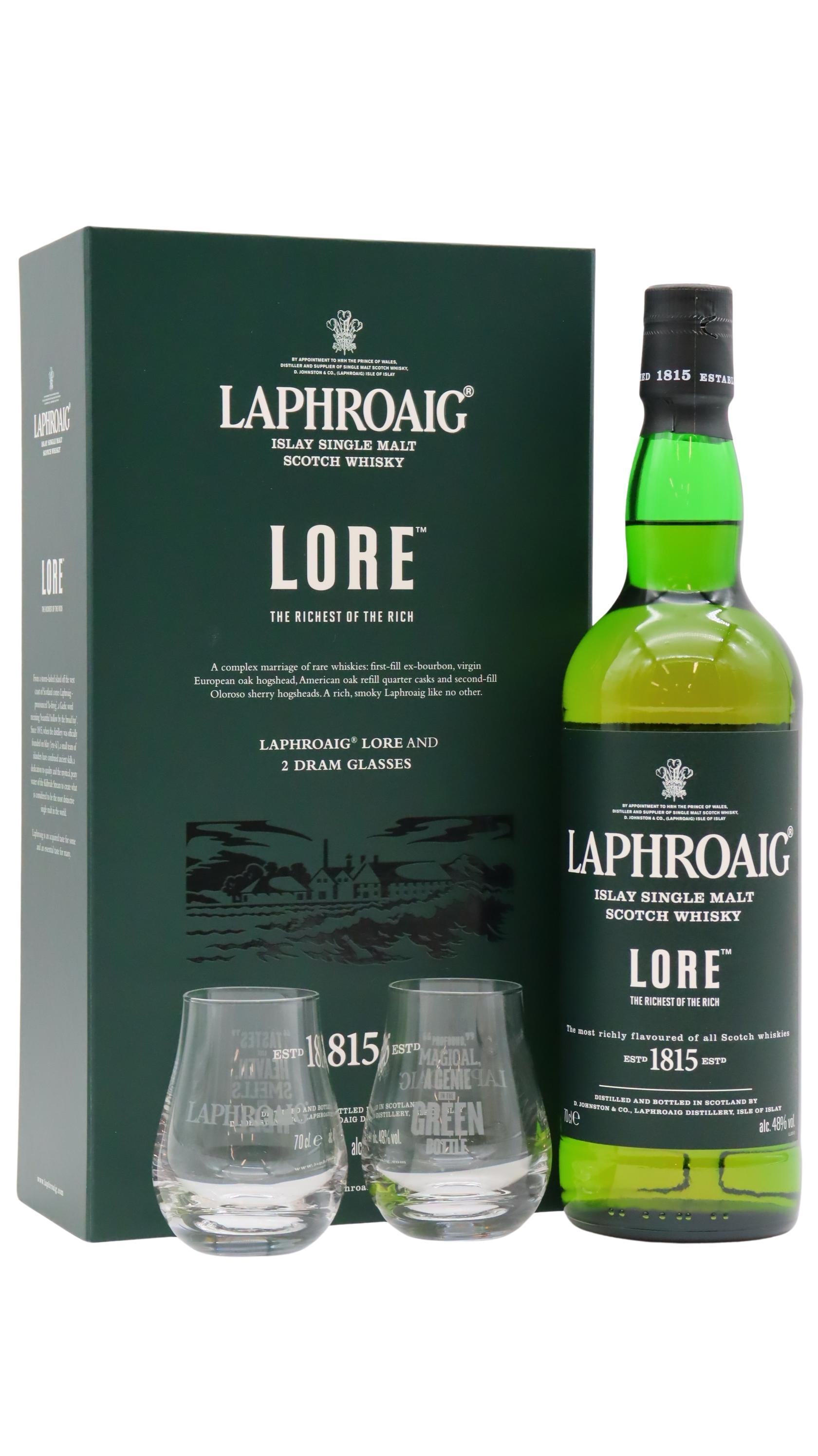 Laphroaig Lore Islay Single Malt Glass Pack Whisky 70Cl