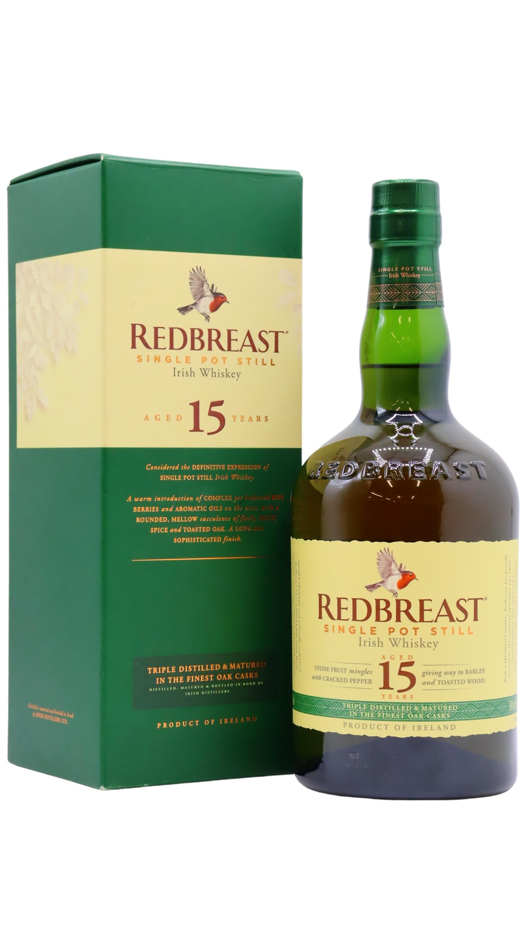 Redbreast Single Pot Still Irish 15 Year Old Whiskey