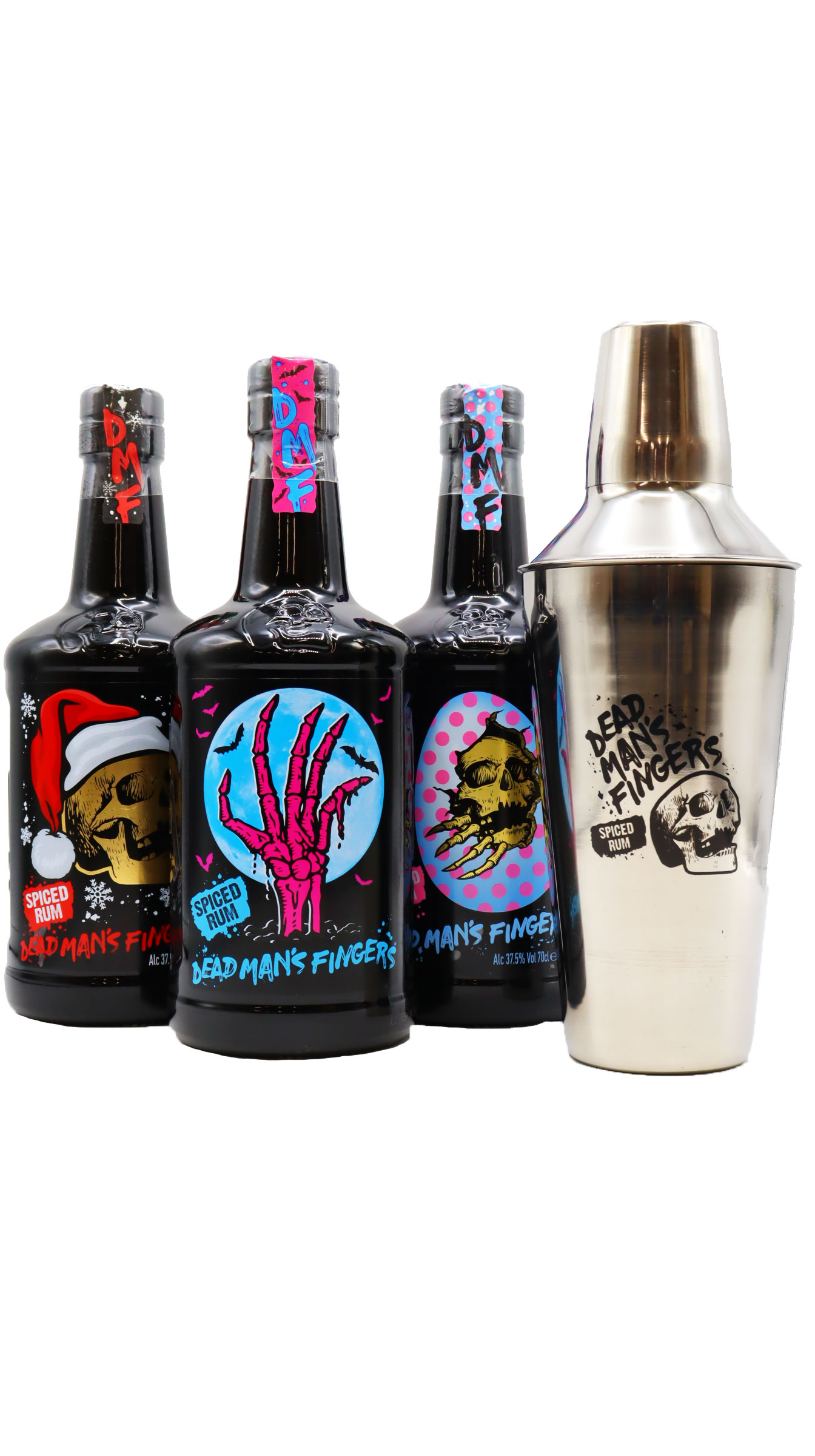 Dead Man's Fingers Cocktail Shaker & Holiday Collection Spiced Rum Bundle