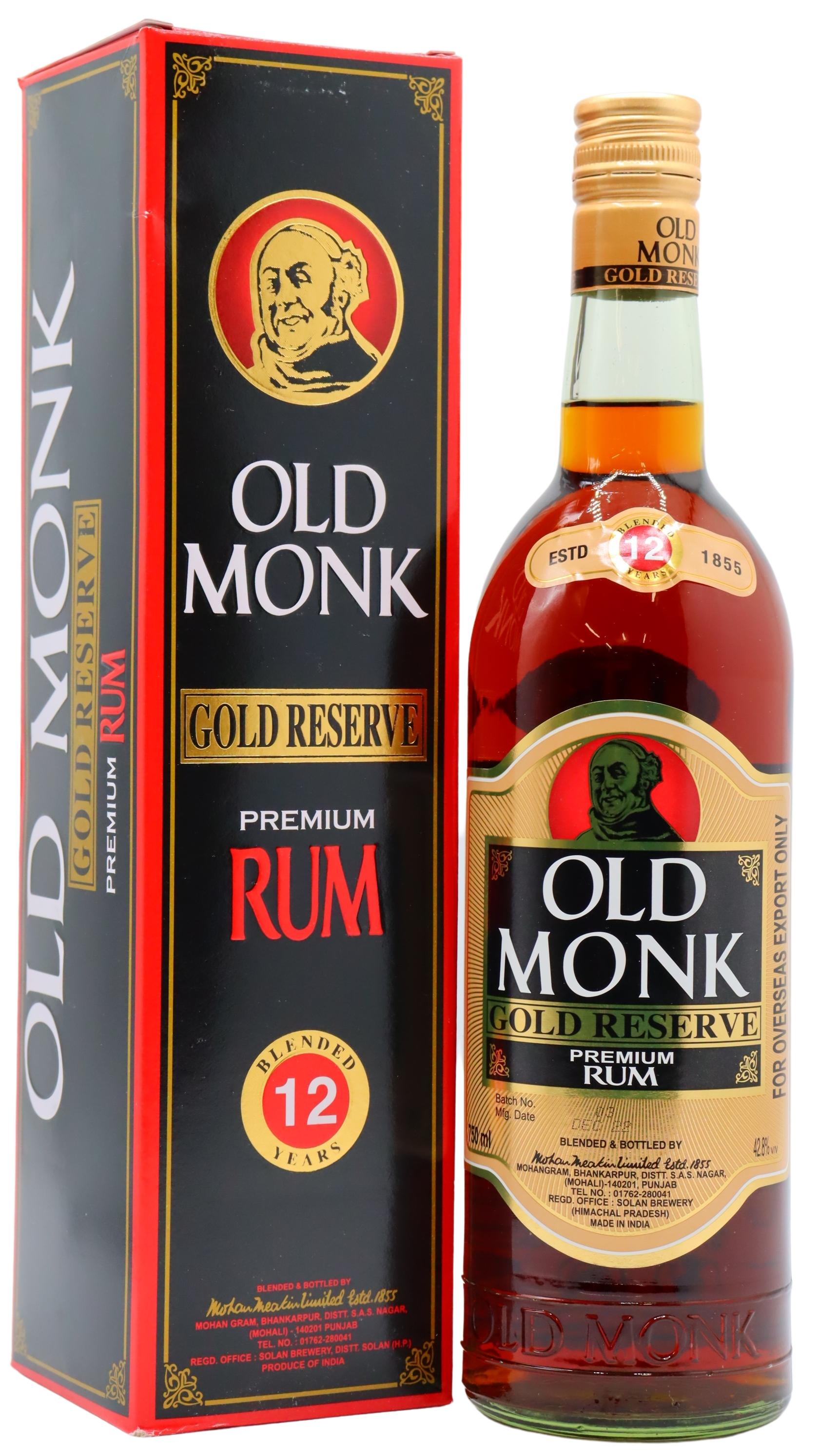 Old Monk Gold Reserve Indian 12 Year Old Rum