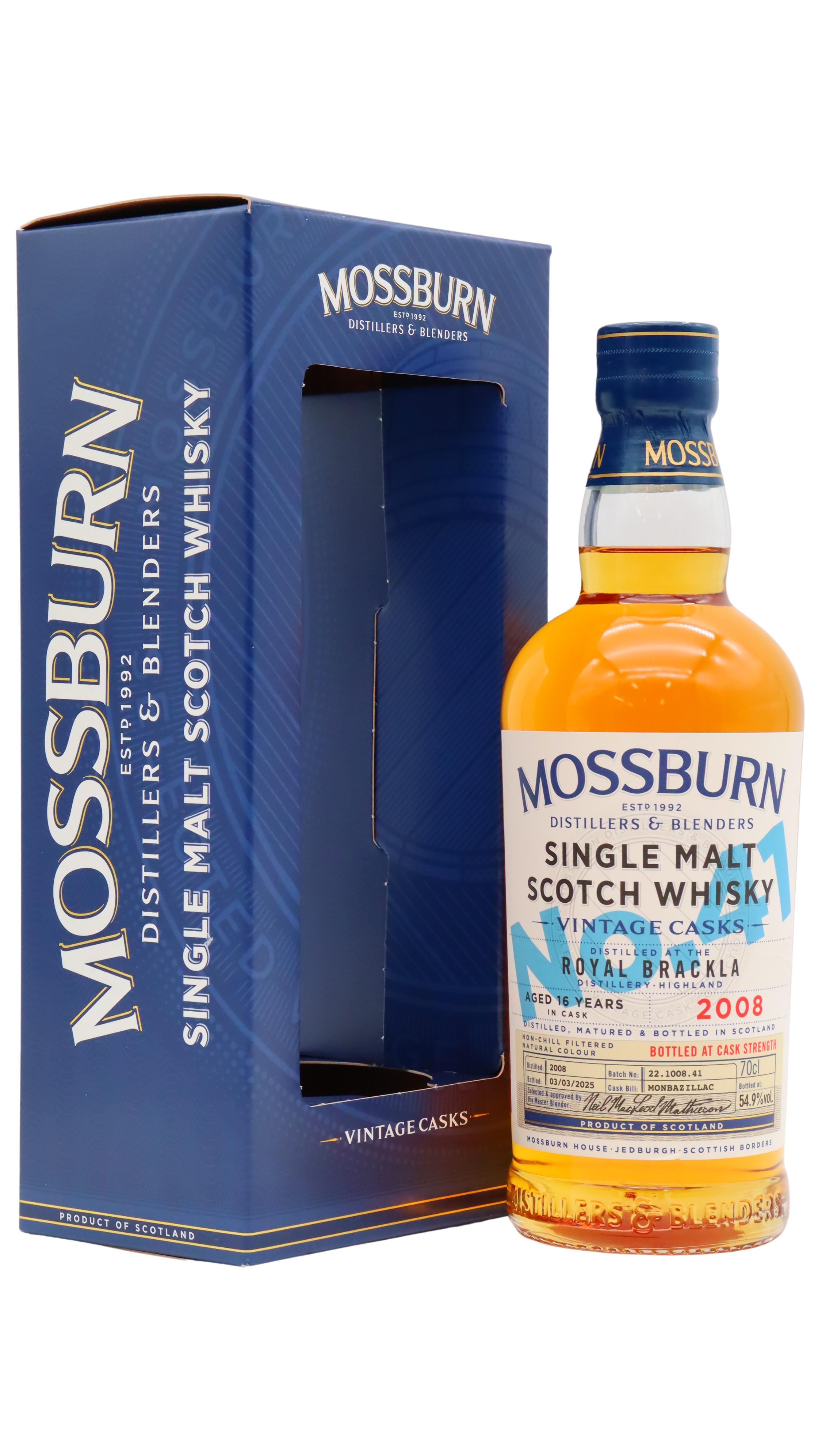 Royal Brackla Mossburn Vintage Cask Batch #41 2008 16 year old Whisky