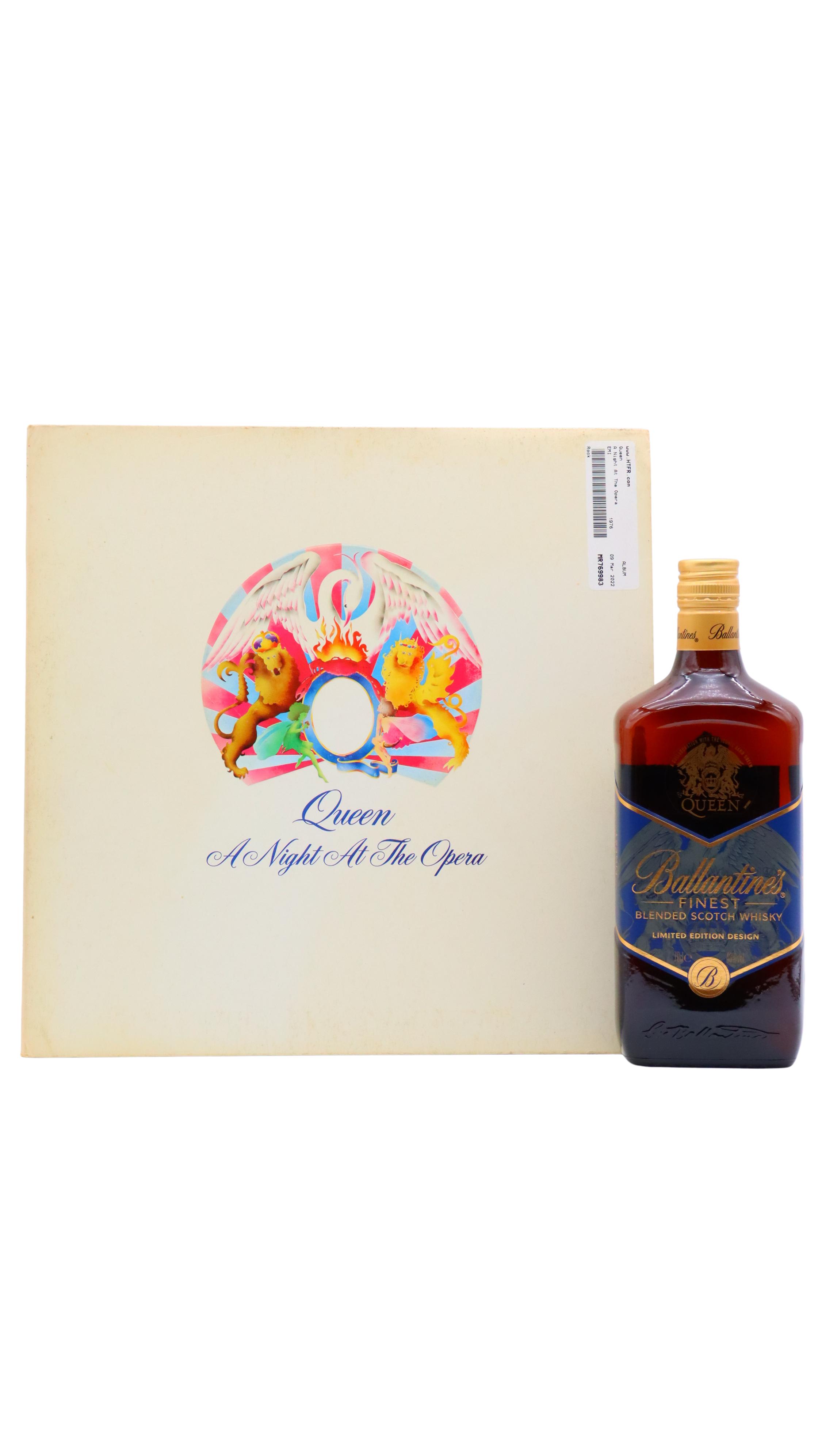 Ballantines True Music Icons - Queen Edition Blended Scotch Whisky (Includes Queen A Night At The Opera Vinyl Album)
