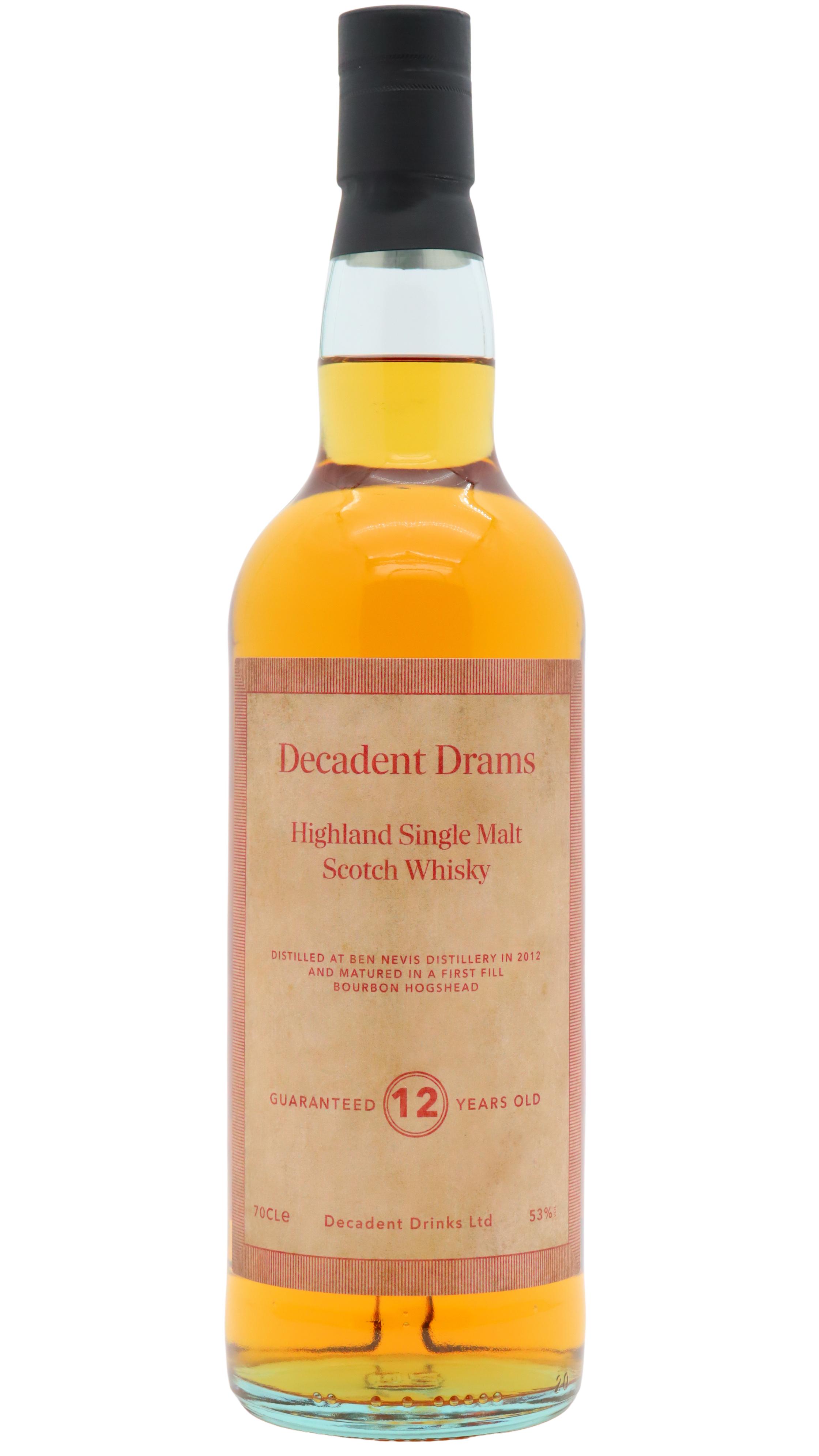 Ben Nevis Decadent Drams Single Cask Single Malt Scotch 2012 12 Year Old Whisky