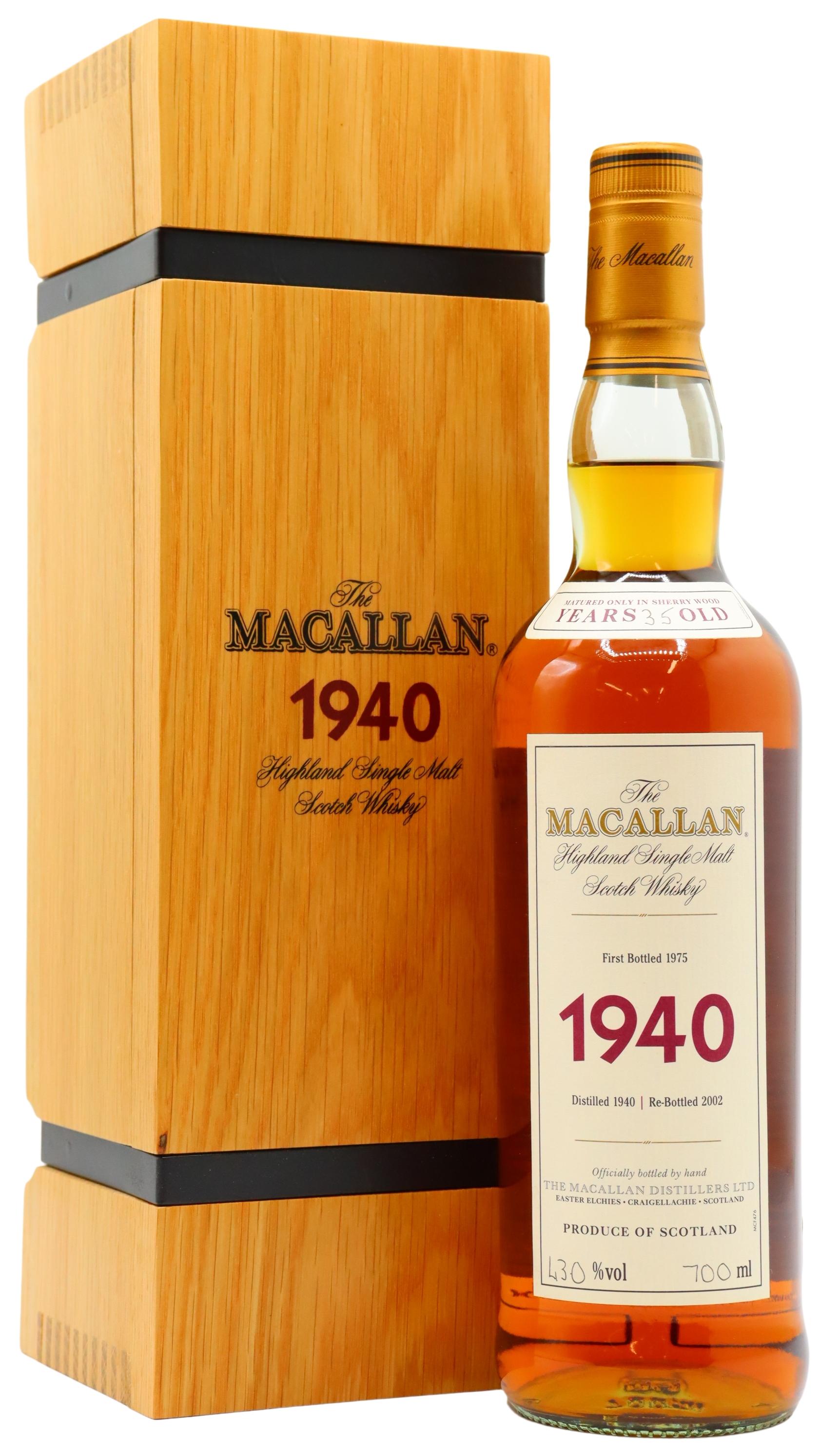 Macallan - Fine & Rare Single Malt Scotch 1940 35 year old Whisky