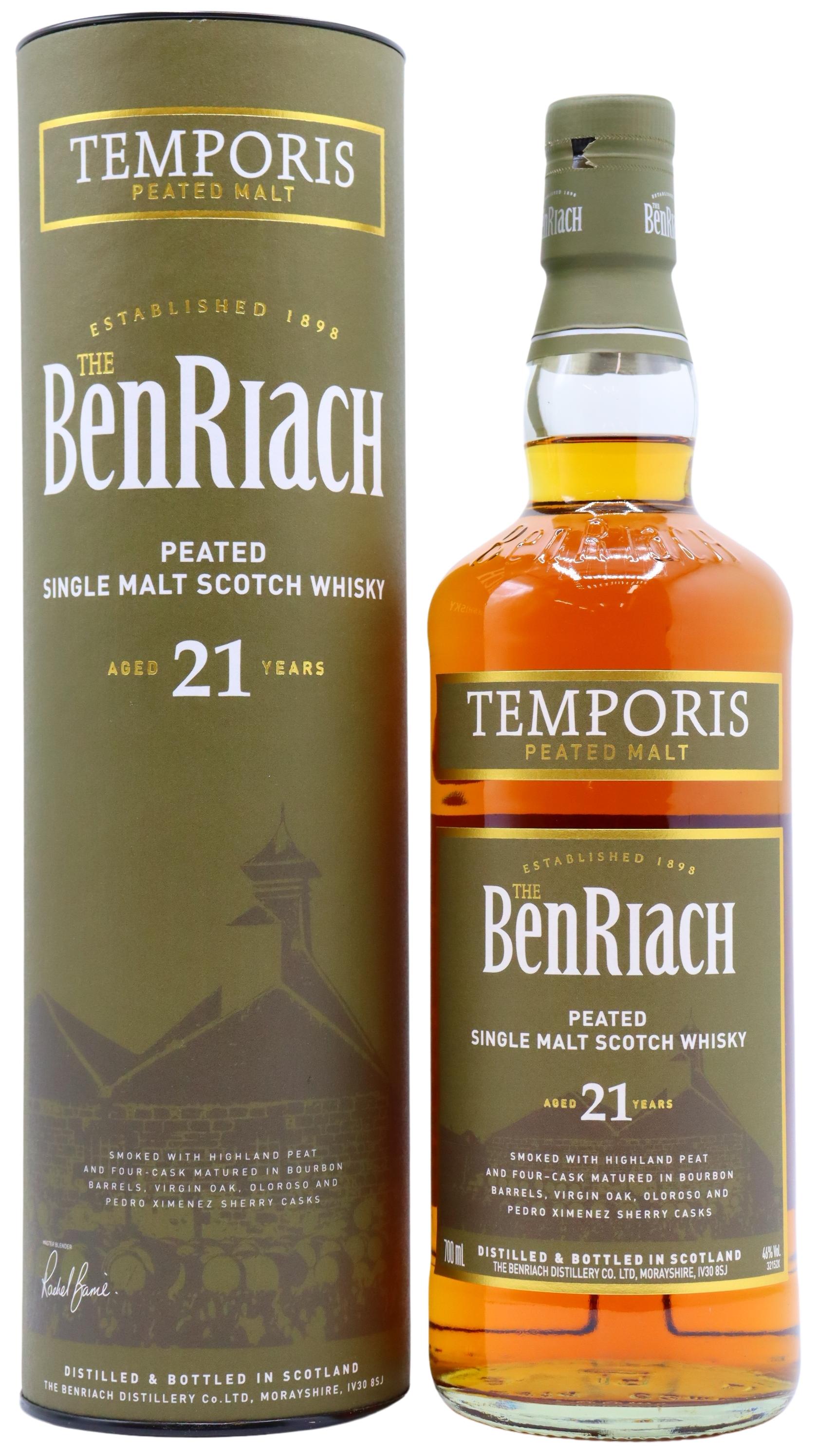 Benriach Temporis Peated Single Malt Scotch 21 Year Old Whisky