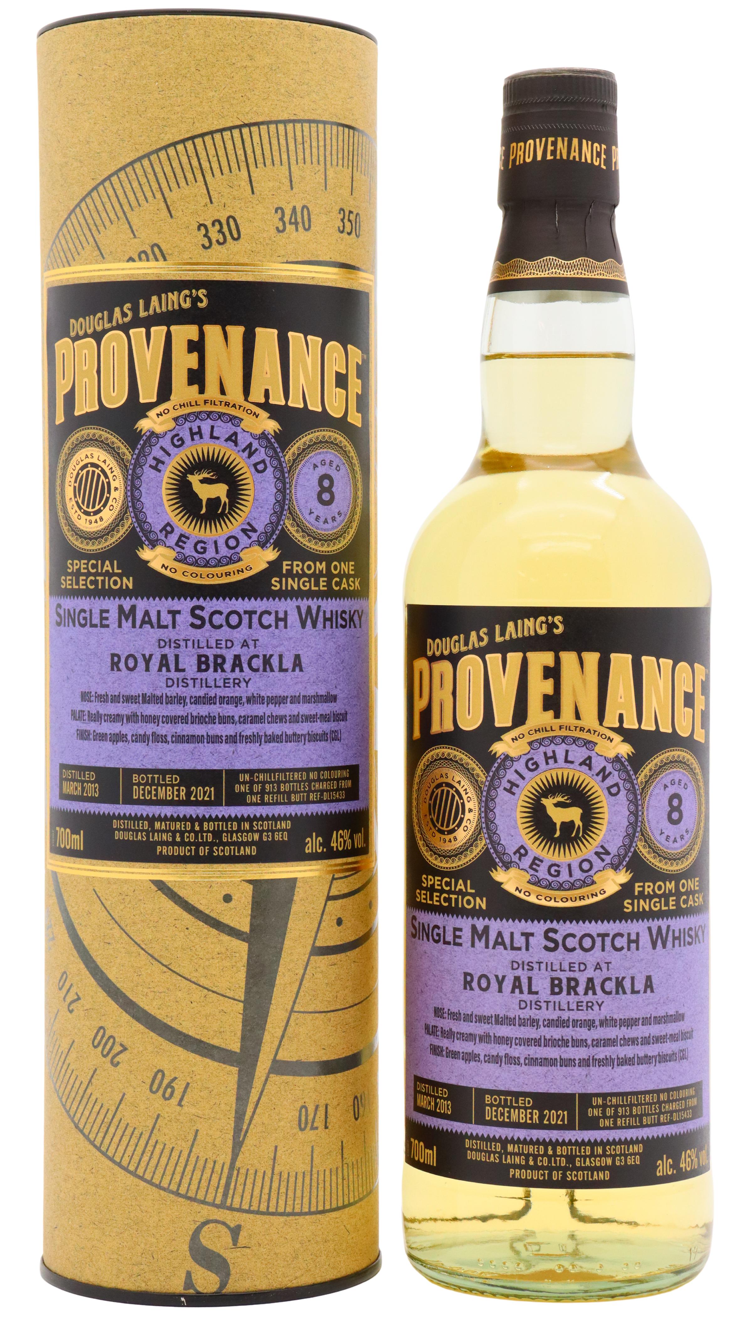 Royal Brackla Douglas Laing Provenance Single Cask #15433 2013 8 Year Old Whisky