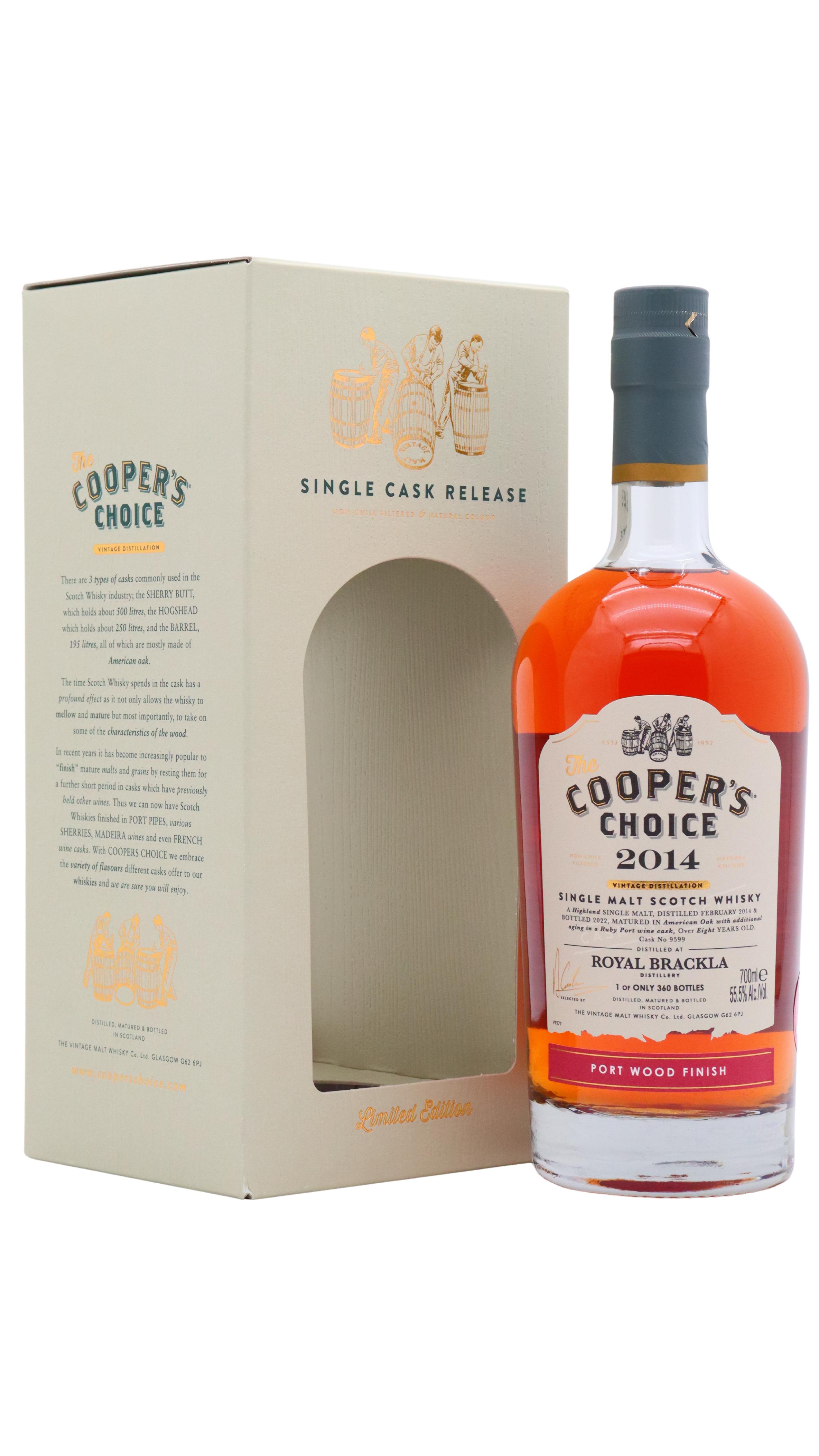 Royal Brackla Cooper's Choice - Single Port Cask #9599 2014 8 Year Old Whisky