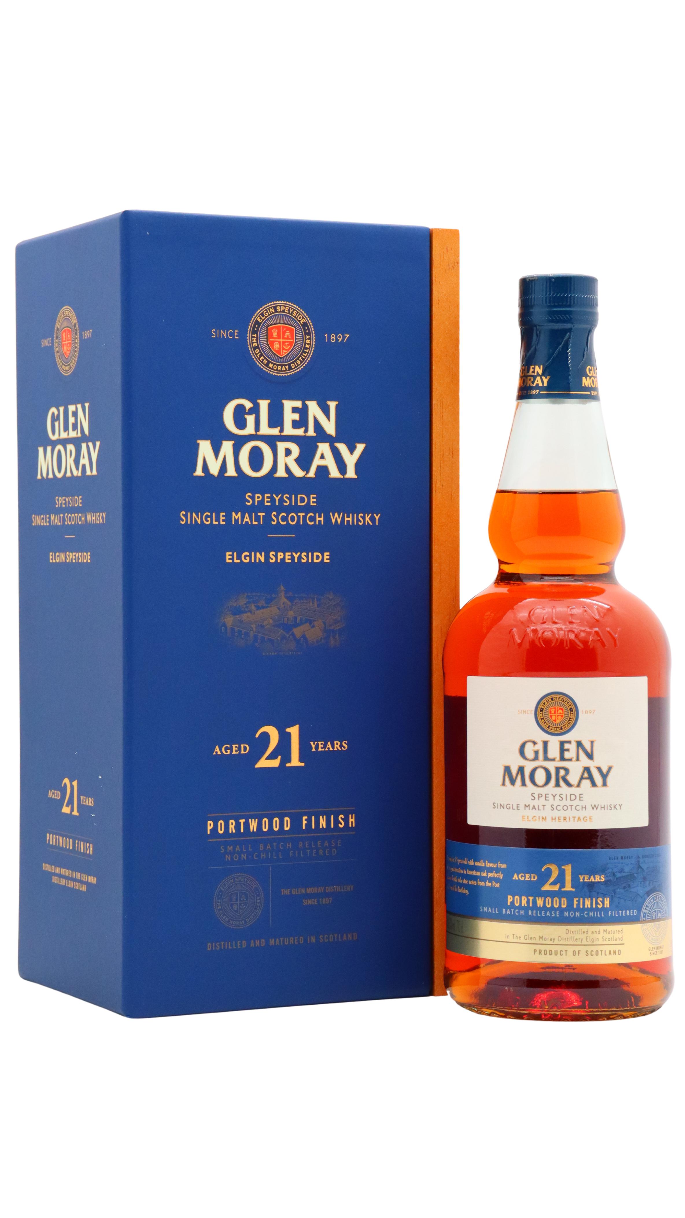 Glen Moray Portwood Finish Speyside Single Malt Scotch 21 Year Old Whisky