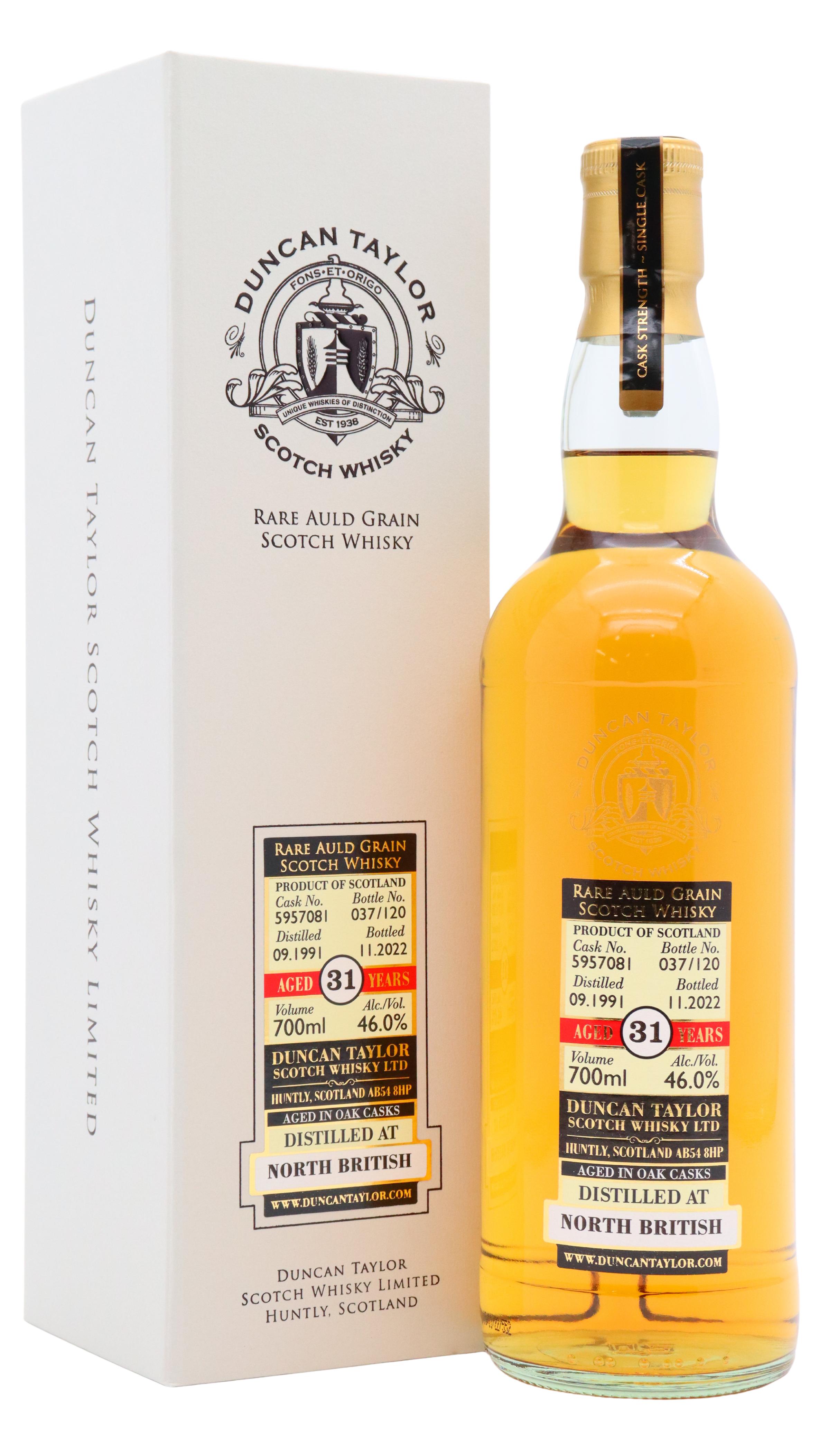 North British Grain Duncan Taylor Rare Auld Single Cask #5957081 1991 31 Year Old Whisky