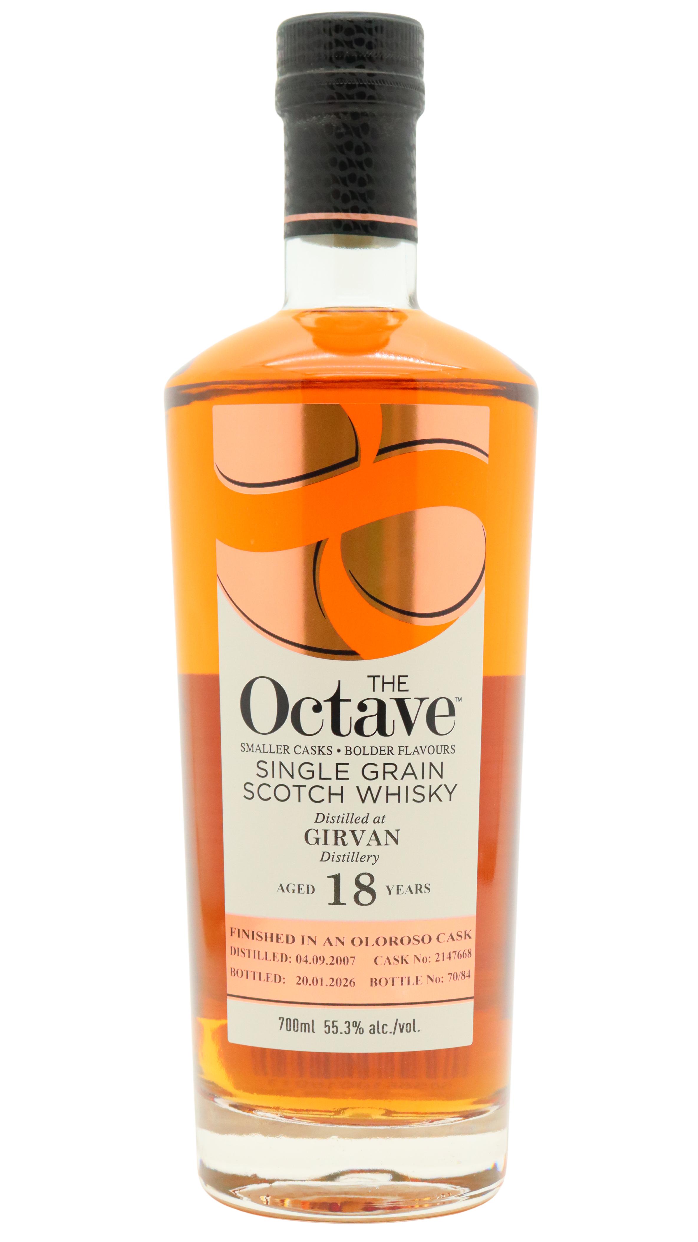 Girvan Grain The Octave Single Oloroso Sherry Cask #2147668 2007 18 Year Old Whisky