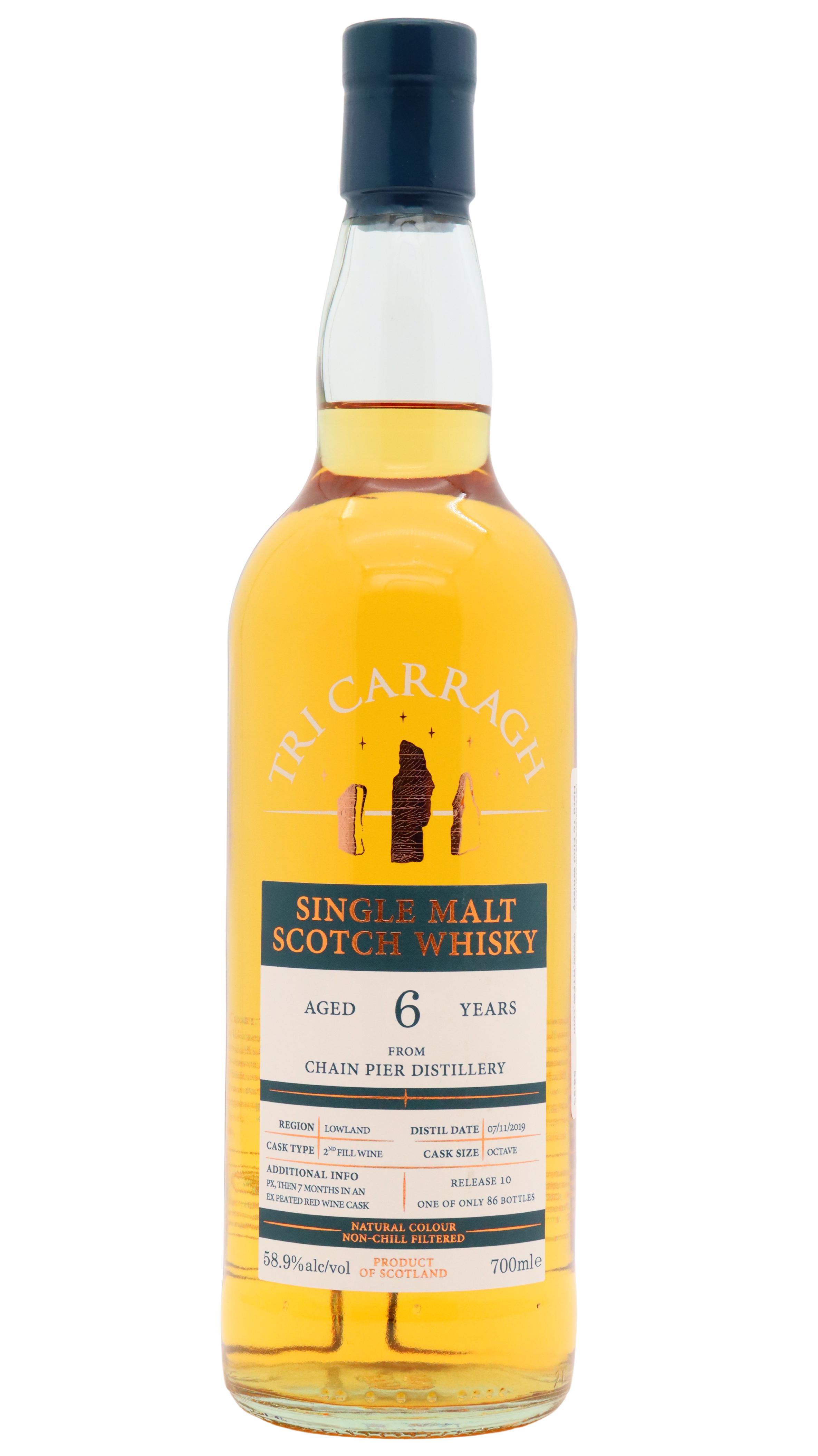 Chain Pier Tri Carragh Release No. 10 Single Cask Scotch 2019 6 year old Whisky