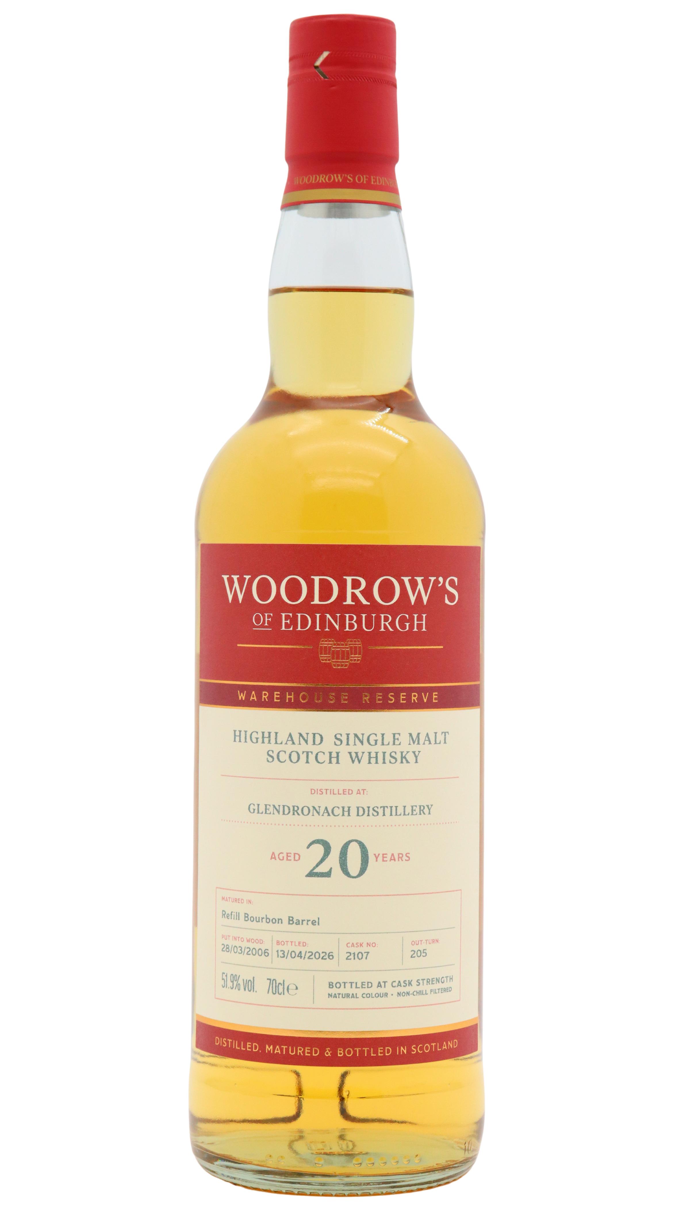 Glendronach Woodrow's Of Edinburgh - Single Cask #2107 2006 20 Year Old Whisky