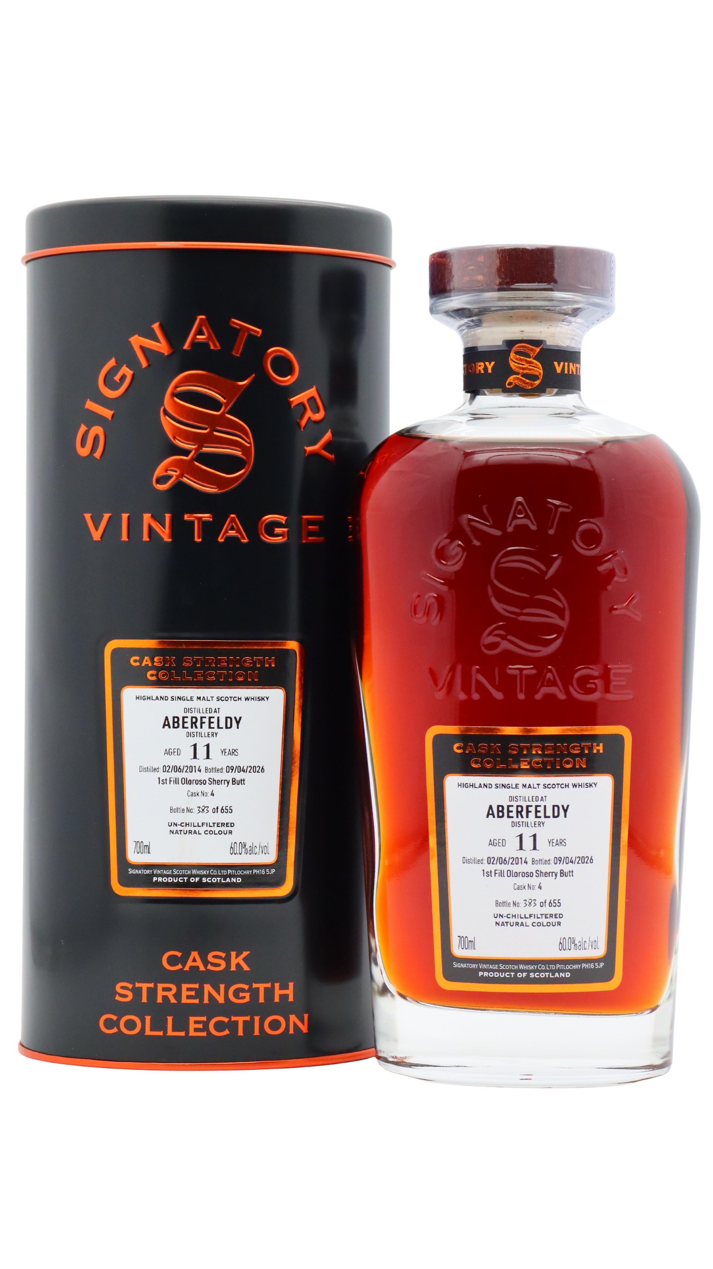 Aberfeldy Signatory Vintage Cask Strength Collection Single 2014 11 Year Old Whisky