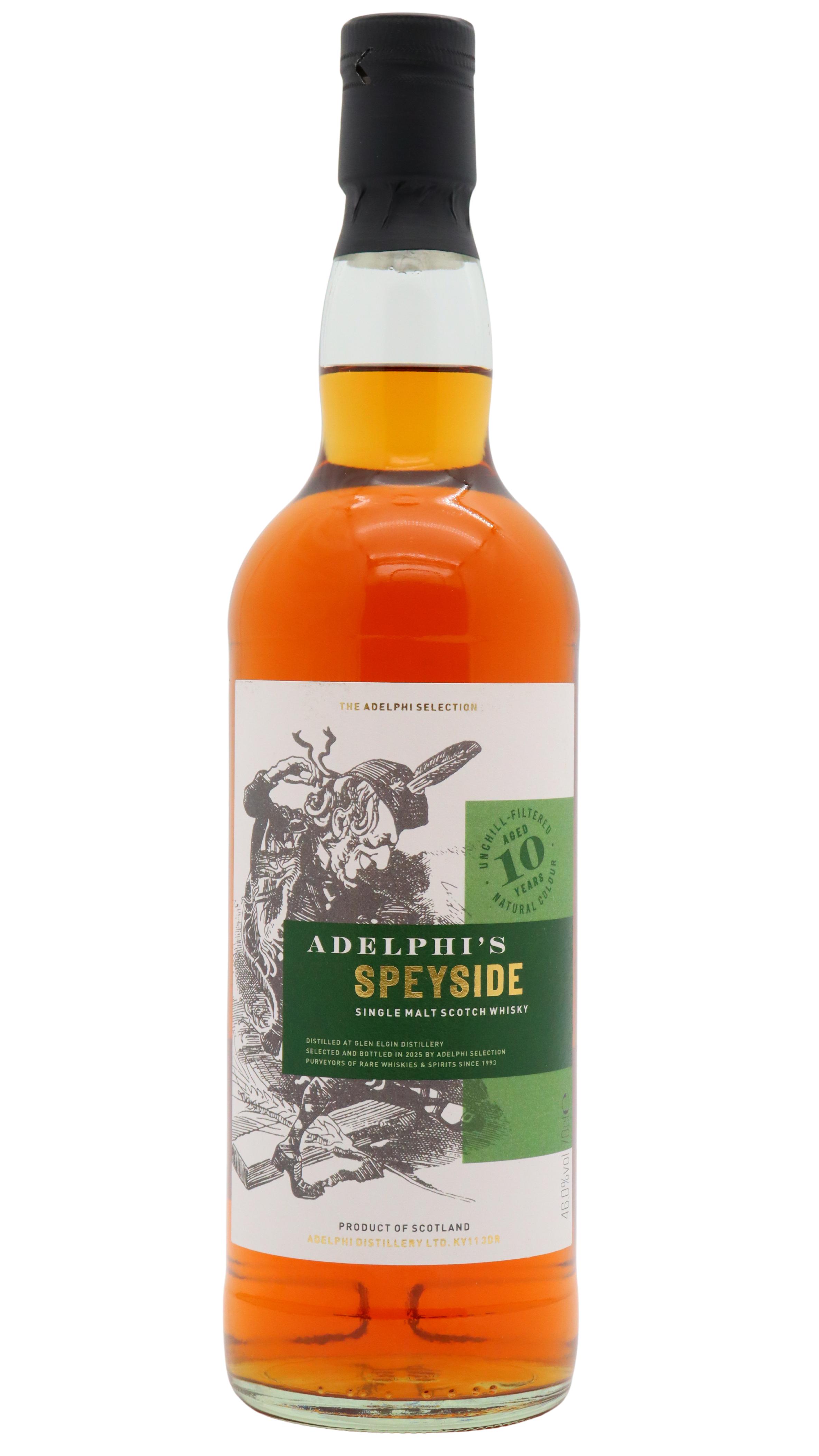 Glen Elgin Adelphi Private Stock Speyside Single Malt Scotch 10 Year Old Whisky