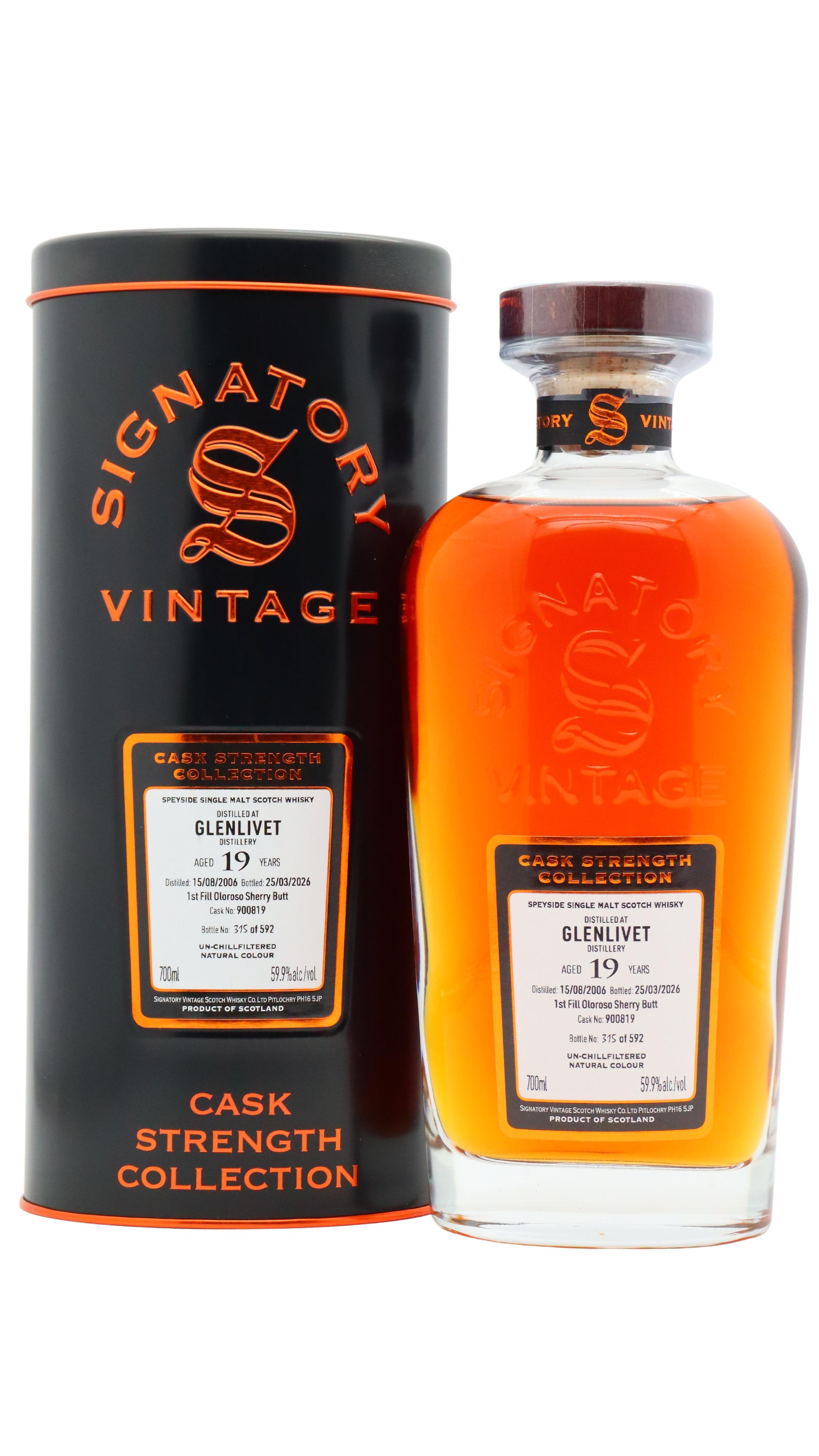 Glenlivet Signatory Vintage Cask Strength Collection Single 2006 19 Year Old Whisky