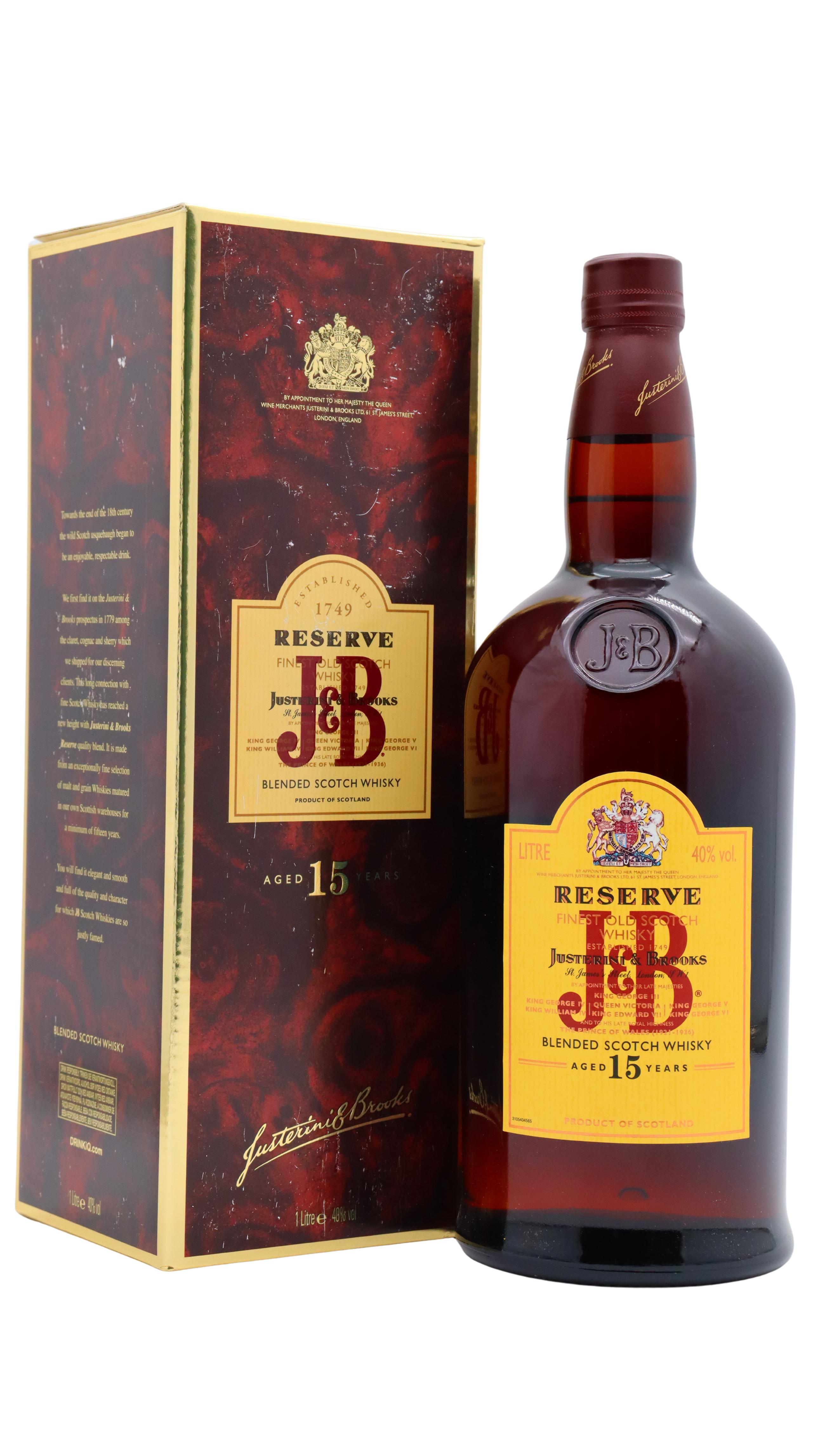 J&B Rare Reserve Blended Scotch 15 Year Old Whisky