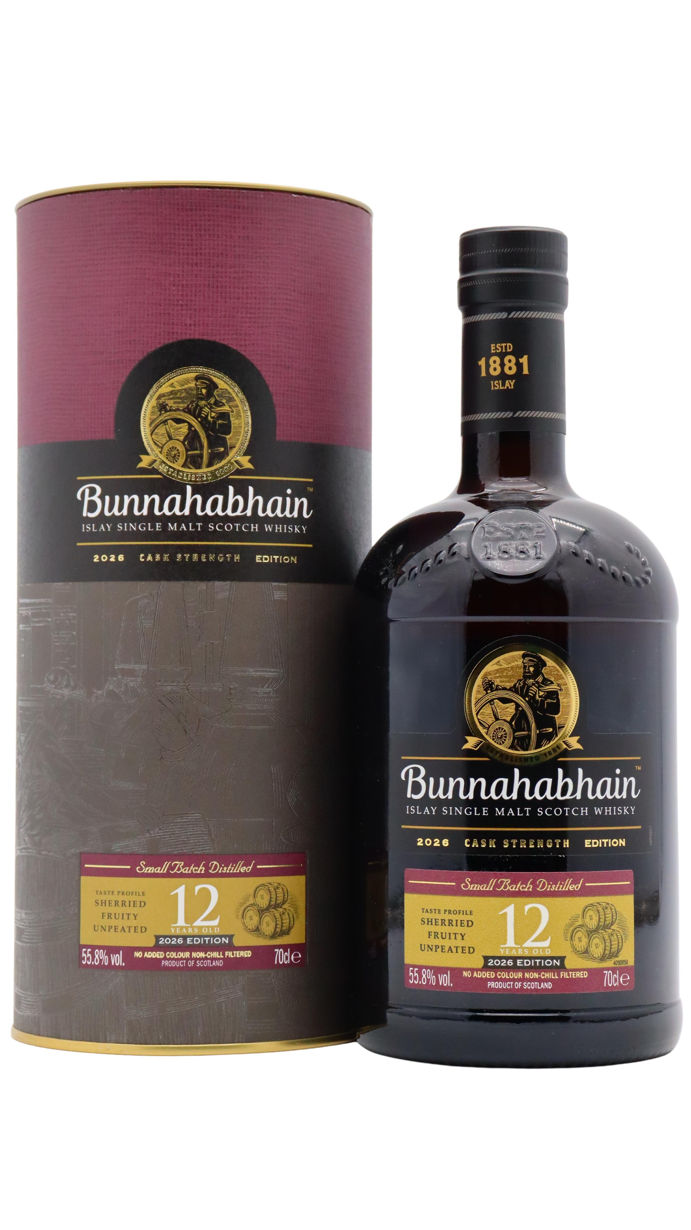 Bunnahabhain  Cask Strength 2026 Edition Islay Single Malt Scotch 12 year old Whisky
